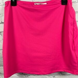 Endless Rose Fitted Stretch Mini Skirt Pullon Bodycon Lined Bright Pink NWT